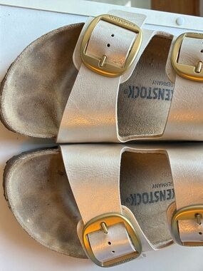 Birkenstock Arizona Metallic Gold Double-Strap Sandals